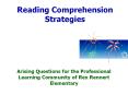 Reading Comprehension Strategies PowerPoint PPT Presentation