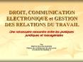 DROIT, COMMUNICATION ELECTRONIQUE et GESTION DES RELATIONS DU TRAVAIL PowerPoint PPT Presentation