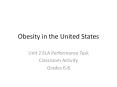 Obesity in the United States PowerPoint PPT Presentation