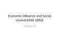 Economic Advance and Social Unrest(1830-1850) PowerPoint PPT Presentation
