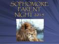 SOPHOMORE PARENT NIGHT 2015 PowerPoint PPT Presentation