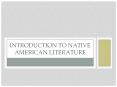 Introduction%20to%20Native%20American%20Literature PowerPoint PPT Presentation