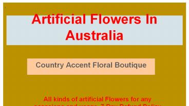Best Artificial Flowers For Different Occasions in Australia