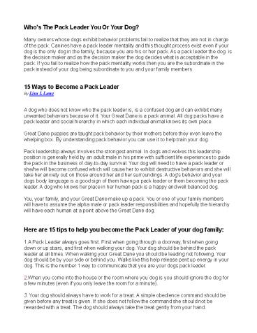 How To Become The Pack Leader