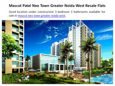 Resale Apartment in Noida(Greater Noida West)