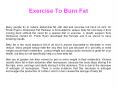 Exercise To Burn Fat PowerPoint PPT Presentation