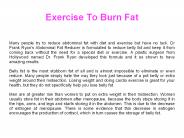 Exercise To Burn Fat