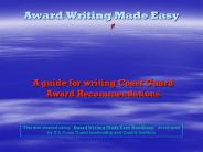 Award Writing Made Easy