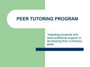 PEER TUTORING PROGRAM