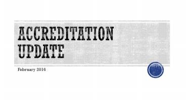 Accreditation Update