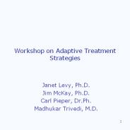 Workshop on Adaptive Treatment Strategies
