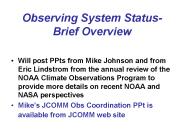 Observing System Status- Brief Overview