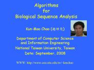 Algorithms for Biological Sequence Analysis