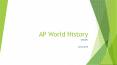AP World History PowerPoint PPT Presentation