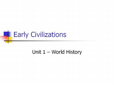 Early Civilizations