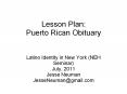 Lesson Plan: Puerto Rican Obituary PowerPoint PPT Presentation