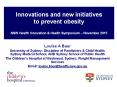 Innovations and new initiatives to prevent obesity NSW Health Innovation PowerPoint PPT Presentation