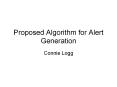 Proposed Algorithm for Alert Generation PowerPoint PPT Presentation