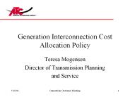 Generation Interconnection Cost Allocation Policy