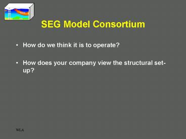 Seg Model SEG Model Consortium presentation | free to download
