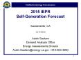 2015 IEPR Self-Generation Forecast PowerPoint PPT Presentation