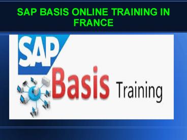sap basis online training in france
