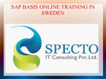sap basis online training in sweden