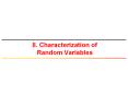 II. Characterization of Random Variables PowerPoint PPT Presentation