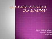 Conservation of Energy