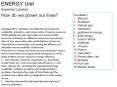ENERGY Unit PowerPoint PPT Presentation