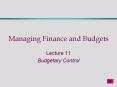 Managing Finance and Budgets PowerPoint PPT Presentation