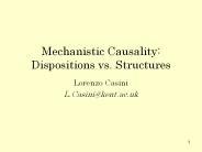 Mechanistic Causality: Dispositions vs. Structures