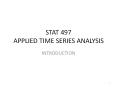 STAT 497 APPLIED TIME SERIES ANALYSIS PowerPoint PPT Presentation