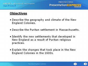 The New England Colonies