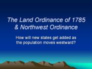 The Land Ordinance of 1785
