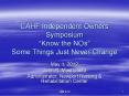 CAHF Independent Owners Symposium  PowerPoint PPT Presentation