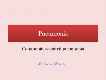 PPT – Pneumonia PowerPoint presentation 