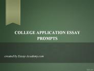 College Application Essay Prompts