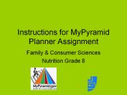 Instructions for MyPyramid Planner Assignment