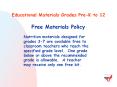 Educational Materials Grades Pre-K to 12 PowerPoint PPT Presentation