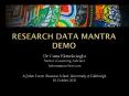 Research Data MANTRA DemO PowerPoint PPT Presentation