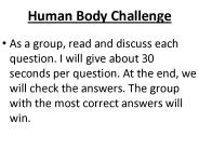 Human Body Challenge