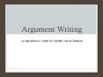Argument Writing PowerPoint PPT Presentation