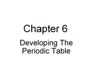 Developing The Periodic Table