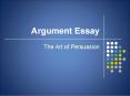Argument Essay PowerPoint PPT Presentation