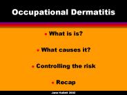 Occupational Dermatitis