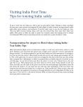 Visiting India First Time Tips for touring India safely PowerPoint PPT Presentation