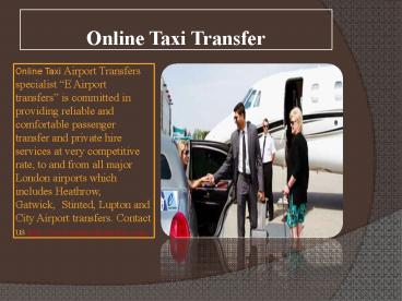 Online Taxi Transfer