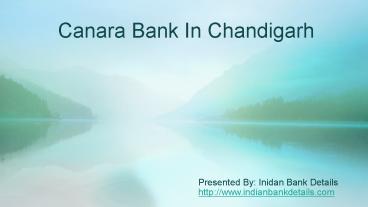 MICR code of Canara Bank In Chandigarh