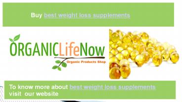 Best weight loss supplements